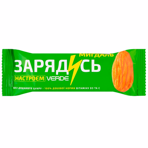 Батончик Зарядись, вітамін D3-мигдаль, 30 г