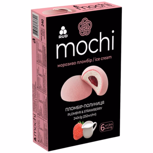 Десерт-морозиво MOCHI Пломбір-полуниця 240г мультипак