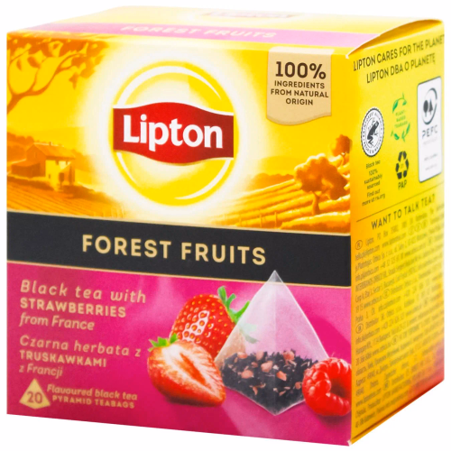 Ліптон чай чорн.Forest Fruit пірам.1.7г*20п