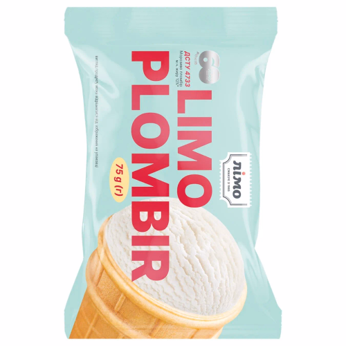 Морозиво LIMO ICE CREAM plombir з аром.ванілі 75г