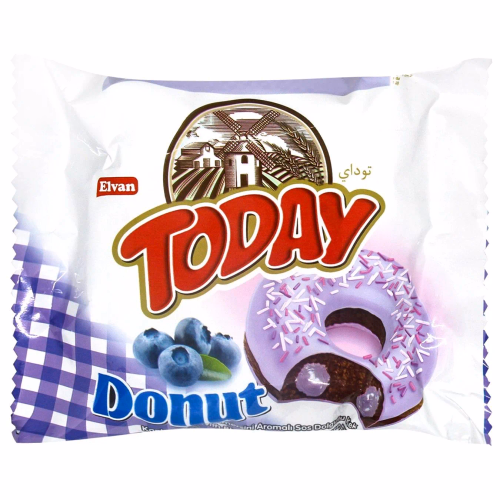 Донат в глазурі з чорничною начинкою ТМ "TODAY" 50г