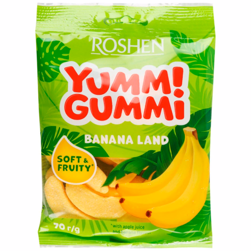 ЖЕЛЕЙНІ ЦУКЕРКИ Yummi Gummi Banana Land Roshen 70г
