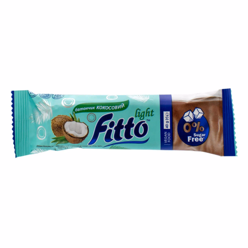 Батончик кокосовий в шоколадній глазурі ТМ "Fitto light" 40г
