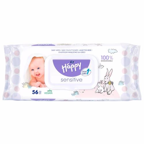 Серветки вологі д/дітей Bella Baby Happy Sens/Aloe 56шт