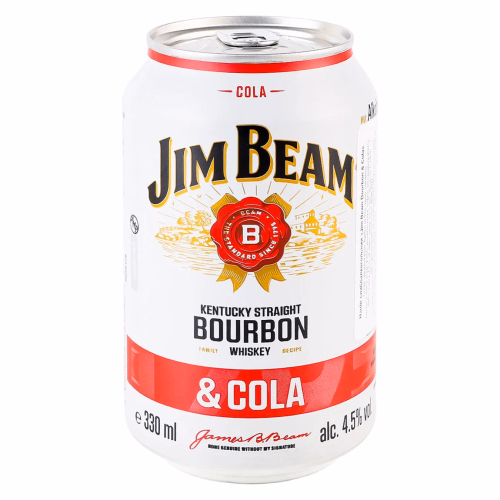 Слаб/алког напій  Jim Beam Bourbon & Cola, 0,33л