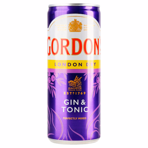 Слаб/алког напій Gordon's Gin+Tonic 6.4% 0.25л