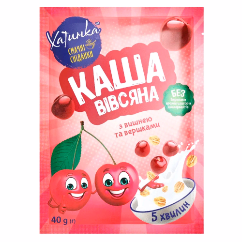 Каша вівсяна мит.пригот.Вишня з вершками 40г