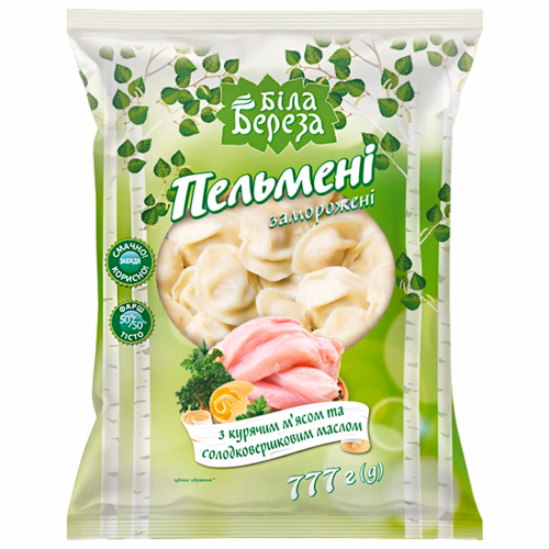 Пельмені Біла Береза з куркою та маслом 777г