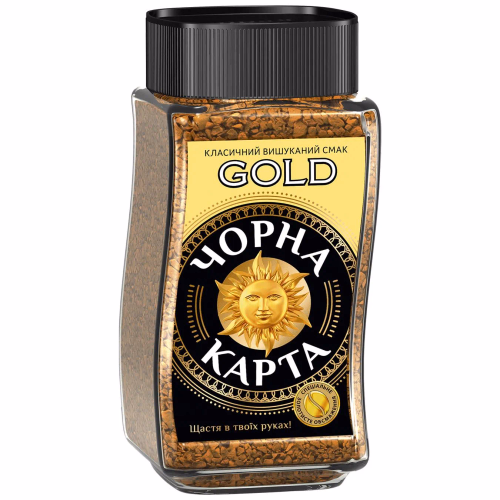 Кава розчинна Чорна Карта Gold, ск.б. 190г