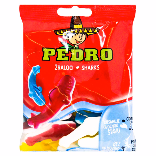 БП Pedro Цукерки Жел Фрукт соком Акули 80г