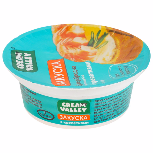 Закуска пастопод/бутерброд"З креветками"ТМ"Cream Valley"ст.85гр шоу-бокс
