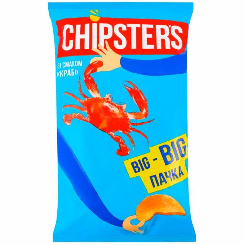 ТМ CHIPSTER`S Чипси зі смаком Краб 170г