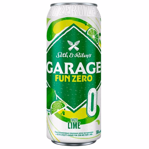 Б/А Пиво Garage  Seth & Rilley's fun zero №0 taste Lime 0.5л ж/б