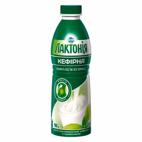 Продукт кефірний з пребіот.лактулози 2,5% Лактонія кефірна Пл 0,780л