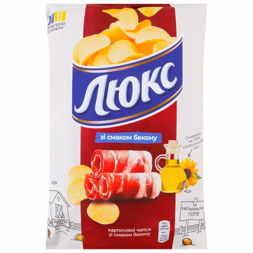 ЛЮКС Чипси зі смаком бекону 125г