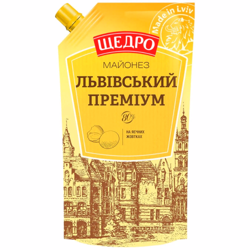 Майонез Щедро Львівський Преміум 80% д/п 300г