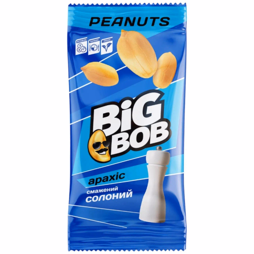 Арахіс смажений солоний 60г "BIG BOB"