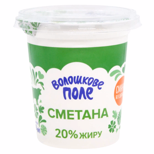 Сметана 20% 300г стакан ПЕТ  Волошкове Поле