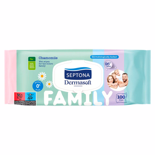 Вологі серветки Septona Family 100 шт