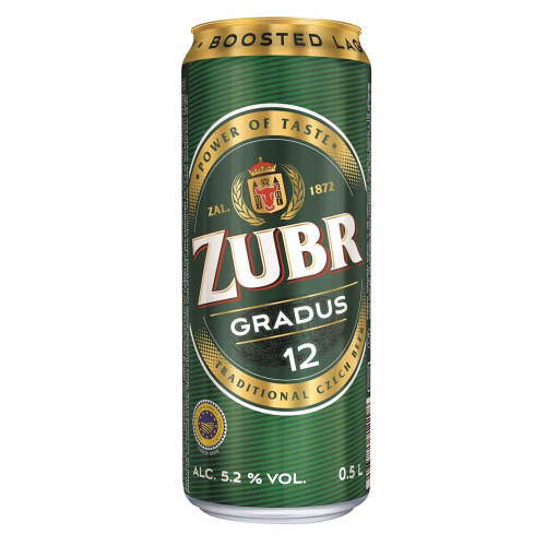 Пиво Zubr Gradus світле лагерне 5,2% 0,5ж/б Чехія