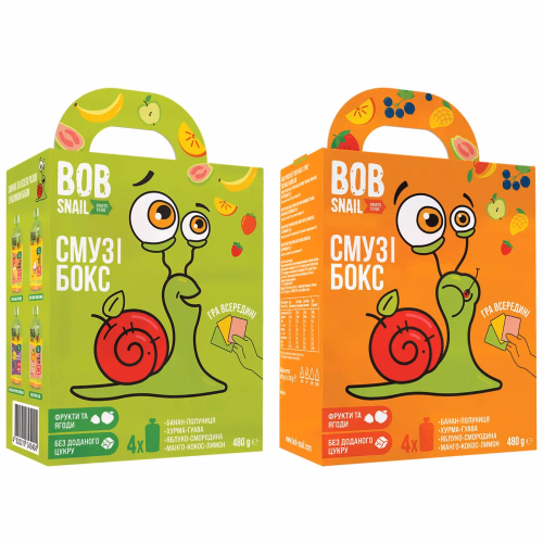 НАБІР ПРОДУКЦІЇ “СМУЗІ БОКС З КОМІКСОМ” BOB SNAIL РАВЛИК БОБ 480г