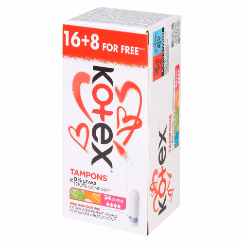 Тампони KOTEX 16+8шт Super