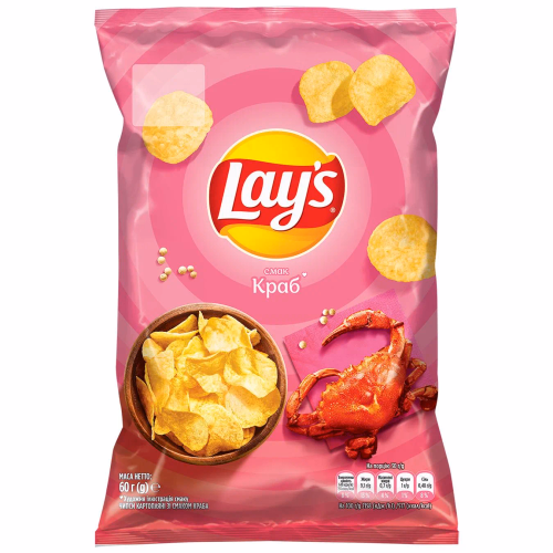 Чипси Lay's зі смаком краба 60г