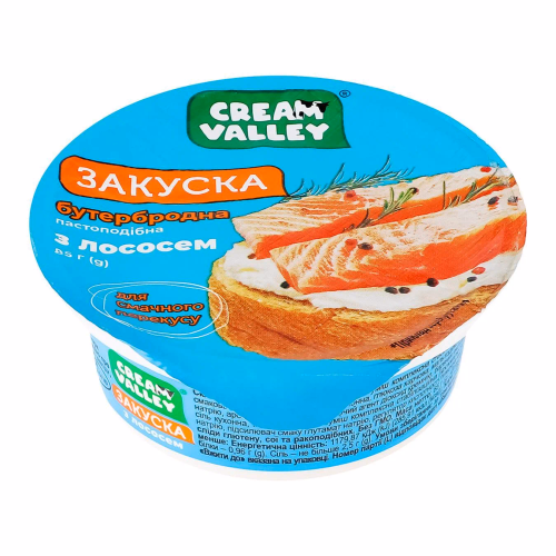 Закуска пастоп/бутерброд"З лососем"ТМ Cream Valley ван 85гр шоу-бокс