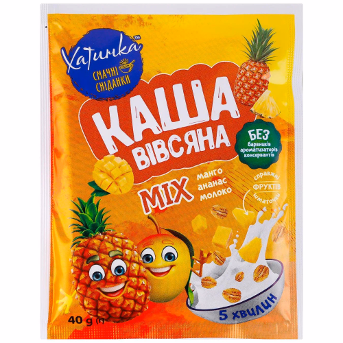 Каша вівсяна мит. пригот."Манго і ананас"40г