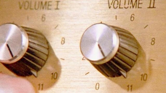 spinal tap’s amplifier knobs are turned up to 11