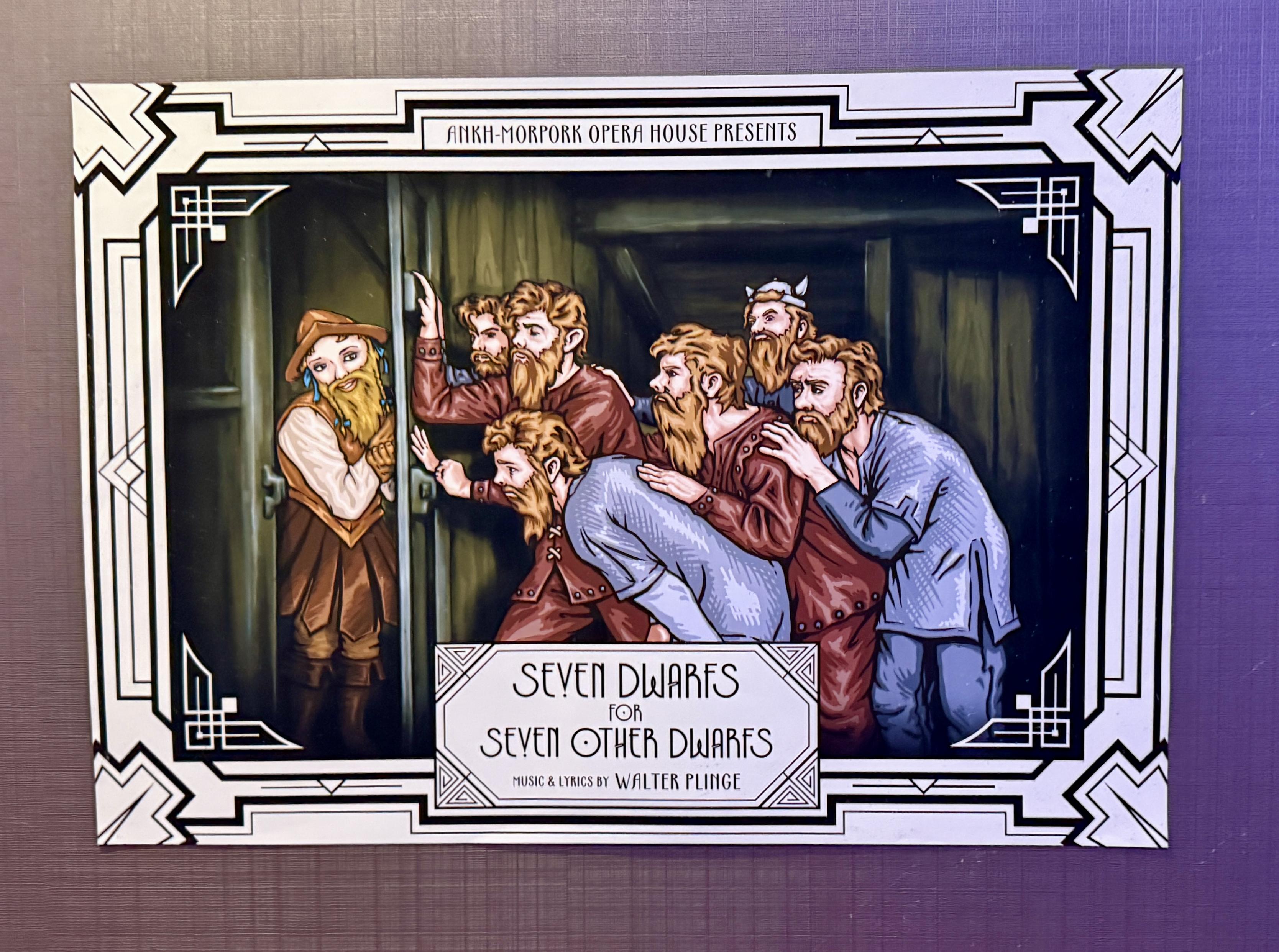 Discworld parody poster: Seven Dwarfs for Seven Others Dwarfs