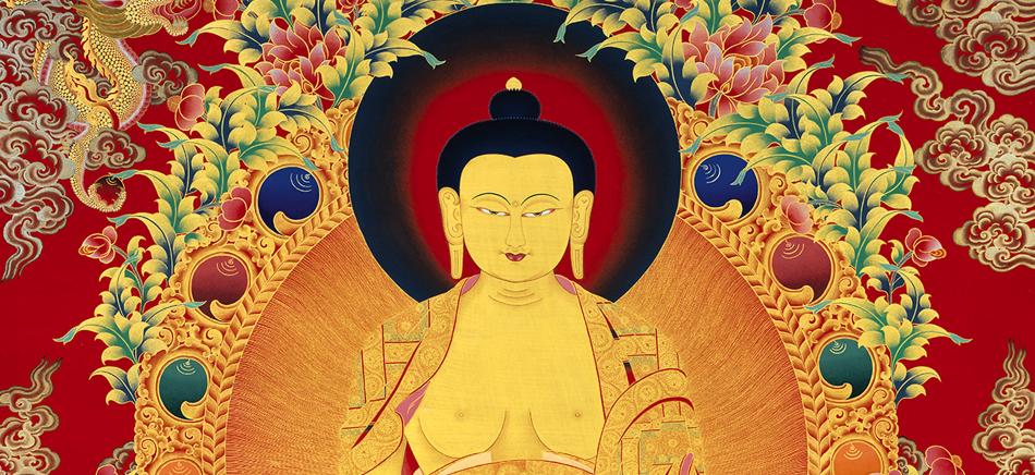 Thangka des historischen Buddha Shakyamuni