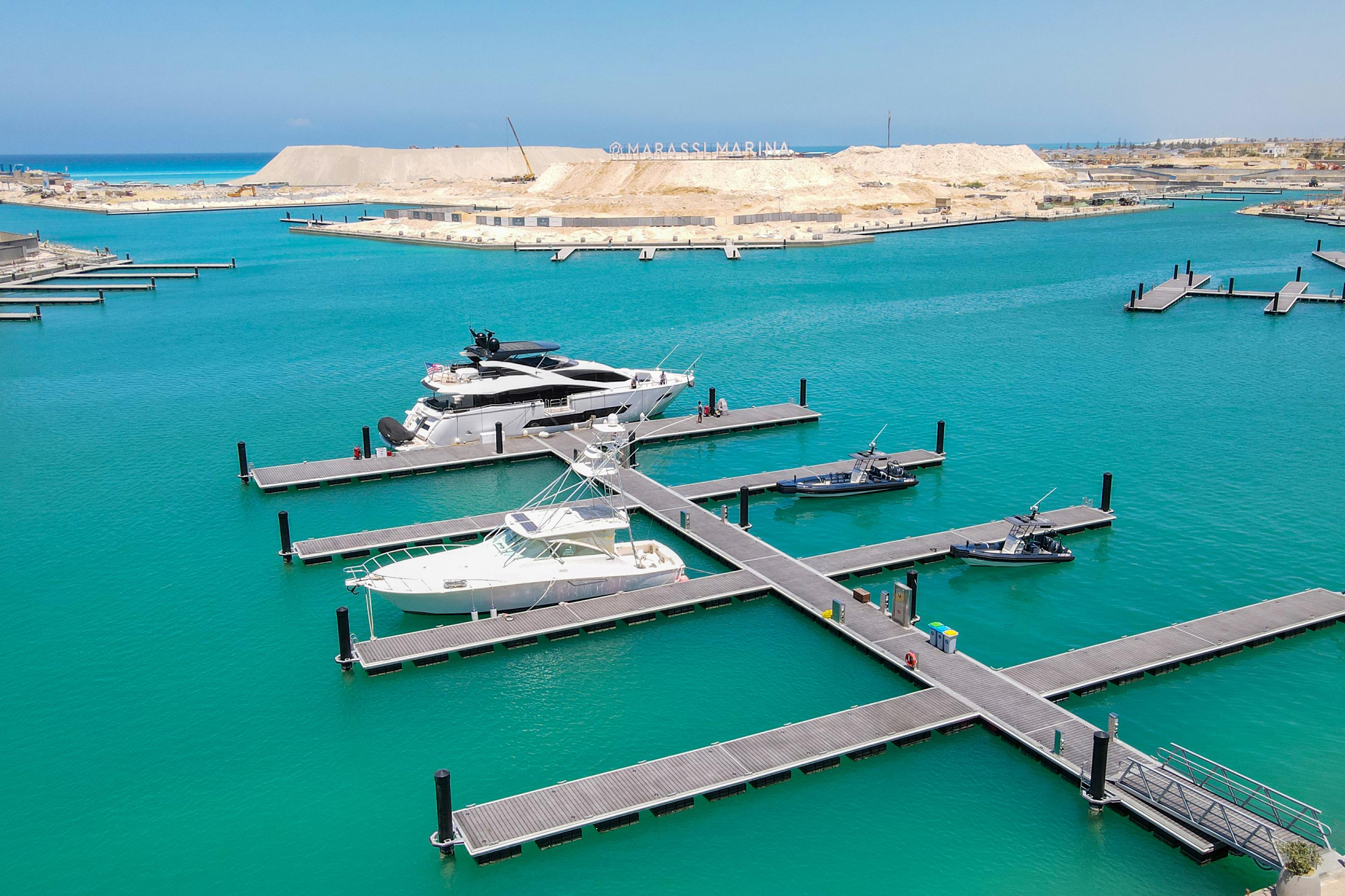 Construction of Marassi Marina Prefabricated Aluminium Pontoons