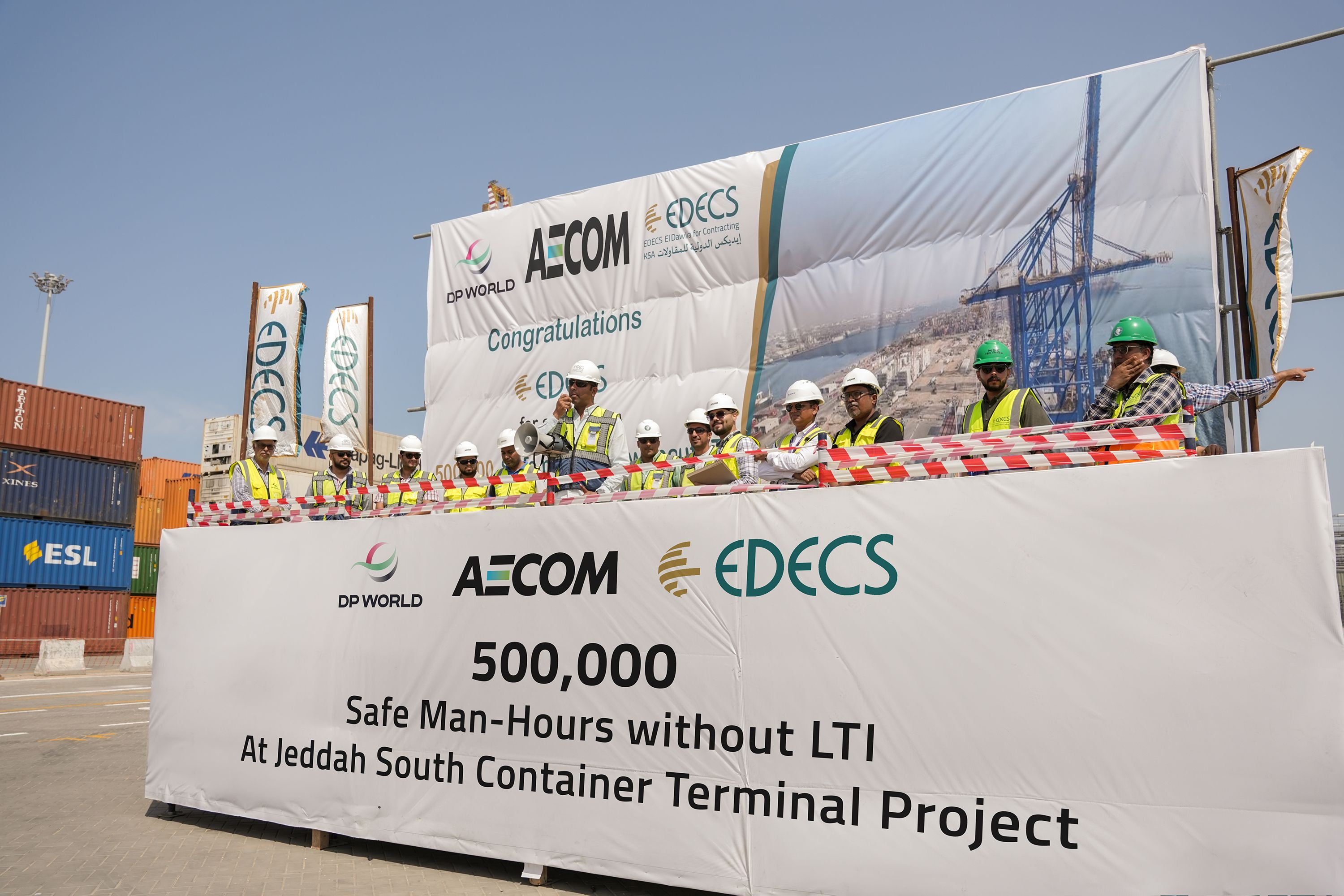 EDECS Achieved 500,000 Safe Man-Hours at Jeddah South Container Terminal Project!