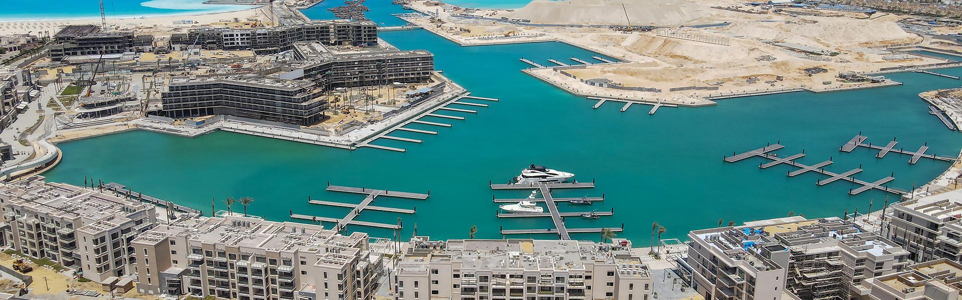 Construction of Marassi Marina Prefabricated Aluminium Pontoons