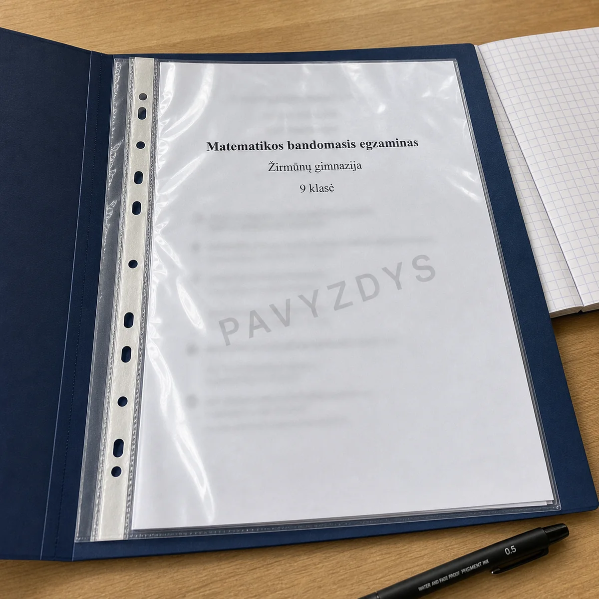 Matematikos bandomasis egzaminas į Žirmūnų gimnaziją | 9 klasė