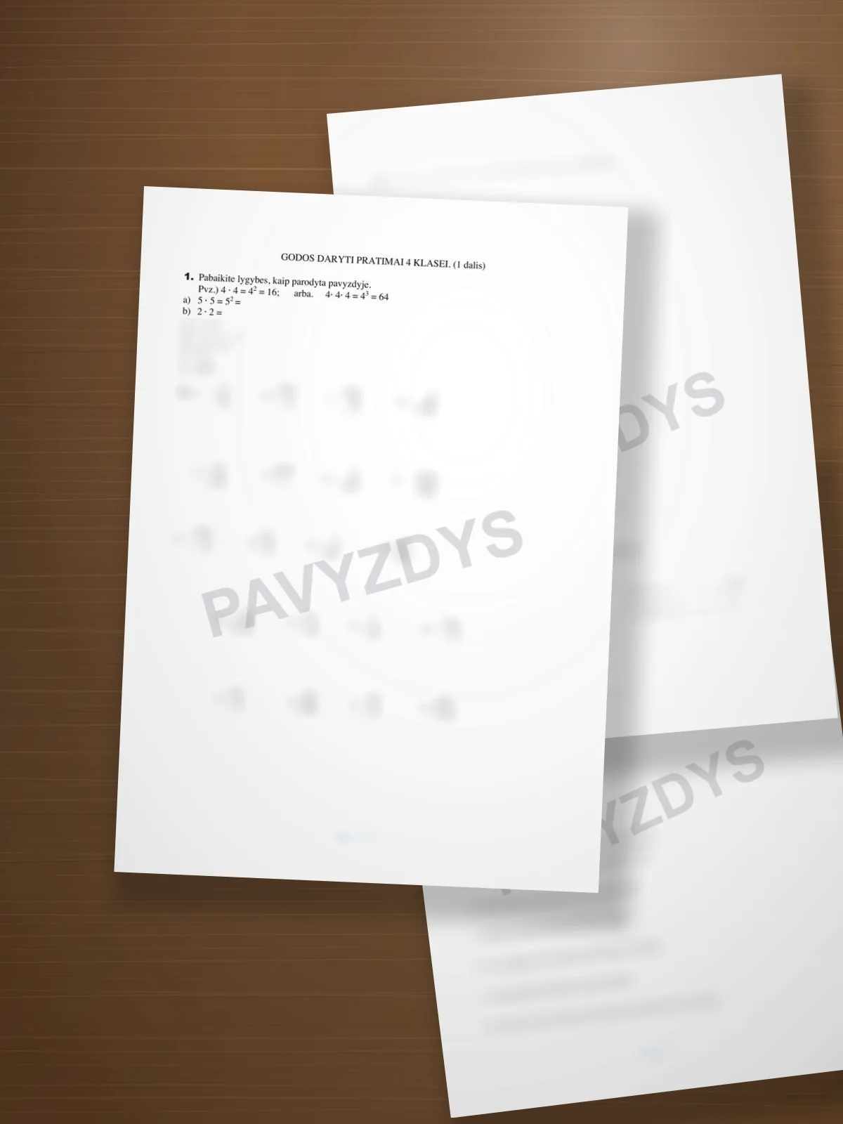 4 klasės matematikos užduotys, skirtos pasiruošti egzaminui į 5 klasę