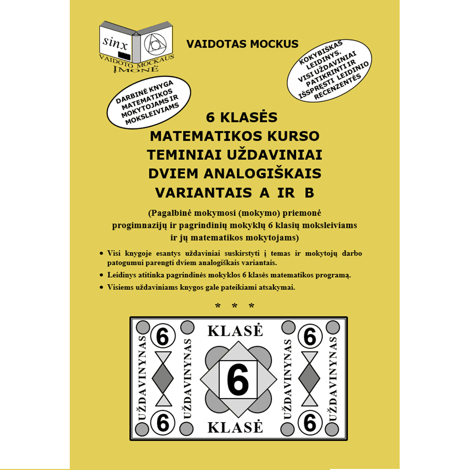 6 klasės matematikos kurso teminiai uždaviniai