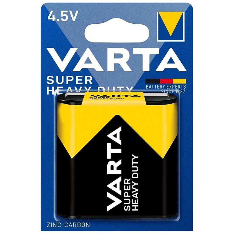 Батарейка 3R12P вугільно-цинкова, Super Heavy Duty, плівка, 1 шт. Varta (02012101301)