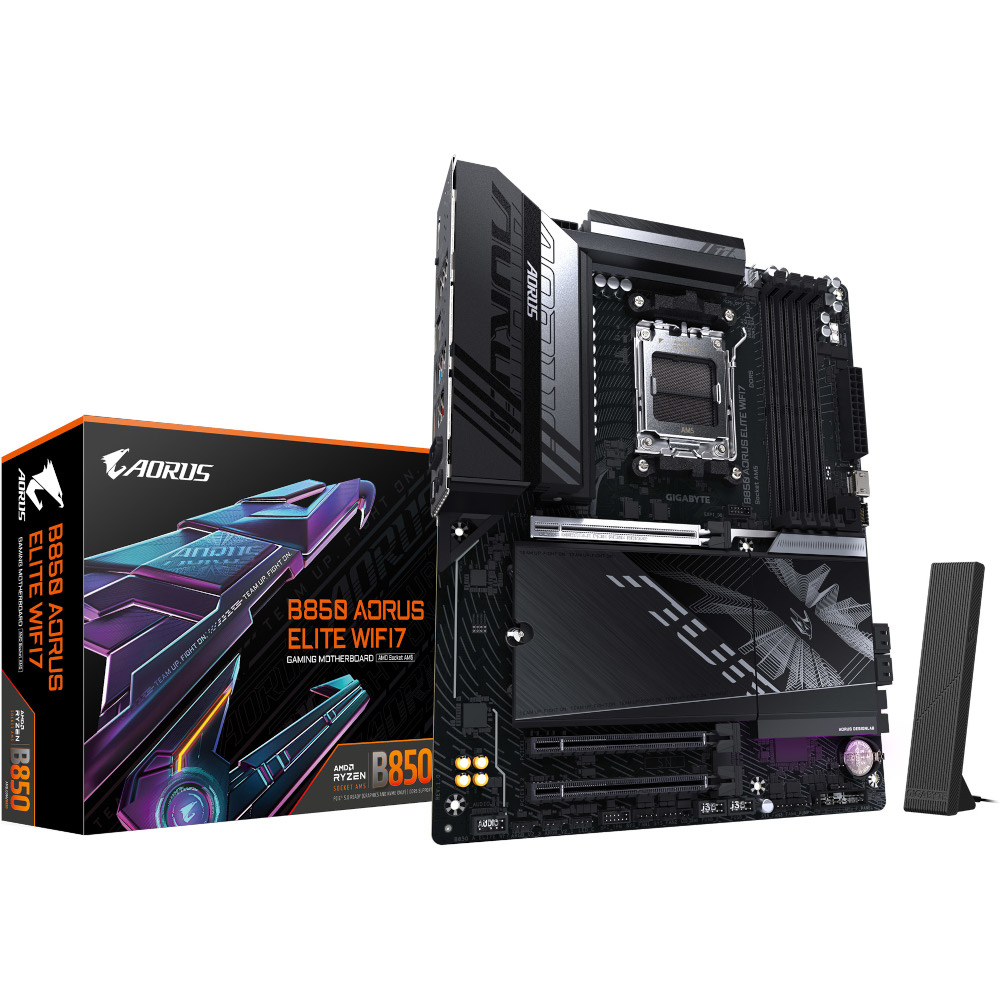 Mатеринська плата sAM5 AMD B850 DP/HDMI 3xM.2  2.5 GbE LAN ATX B850 AORUS ELITE WIFI7