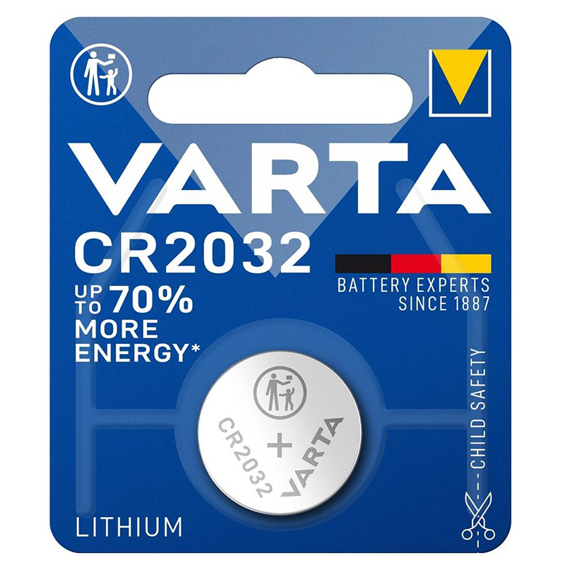 Батарейка CR2032 літієва, блістер, 1 шт. Varta (06032101401)