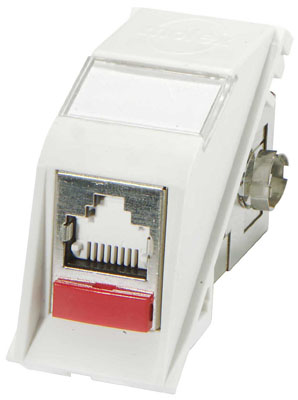 Модуль 25х50 мм, 1хRJ45, похилий, STP Cat6, білий MEU-00058-02