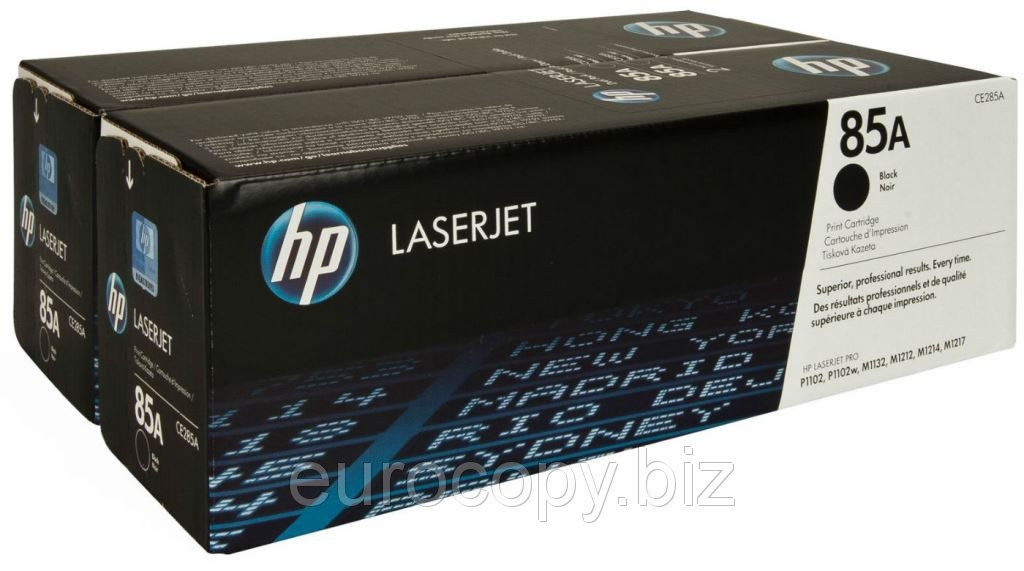 Тонер-картридж HP LaserJet P1102/1102w/M1132/M1212nf/M1217 (Canon 725) Black DUAL PACK ресурс 2~ 1 600 стр@5% (A4) (CE285AF) Original