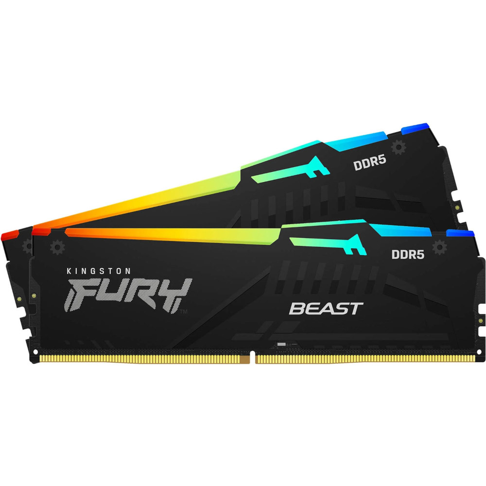 Модуль пам'яті 64GB DDR5 5600MHz Fury Beast RGB (2 x32)  Kingston (KF556C40BB2AK2-64)