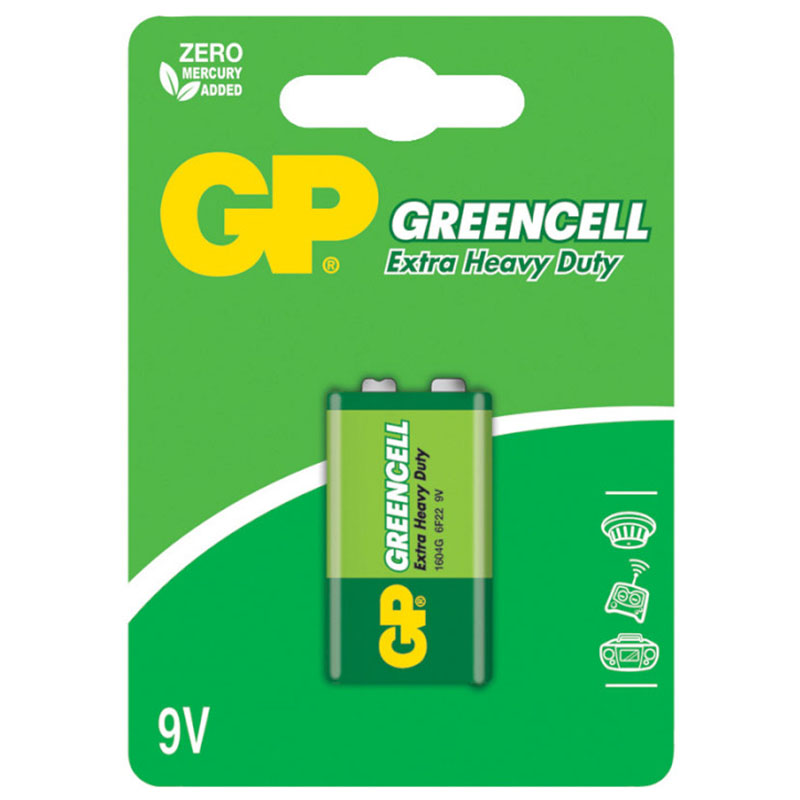 Батарейка Крона Greencell 6LF22 9V солева GP (1604GLF-2UE1)