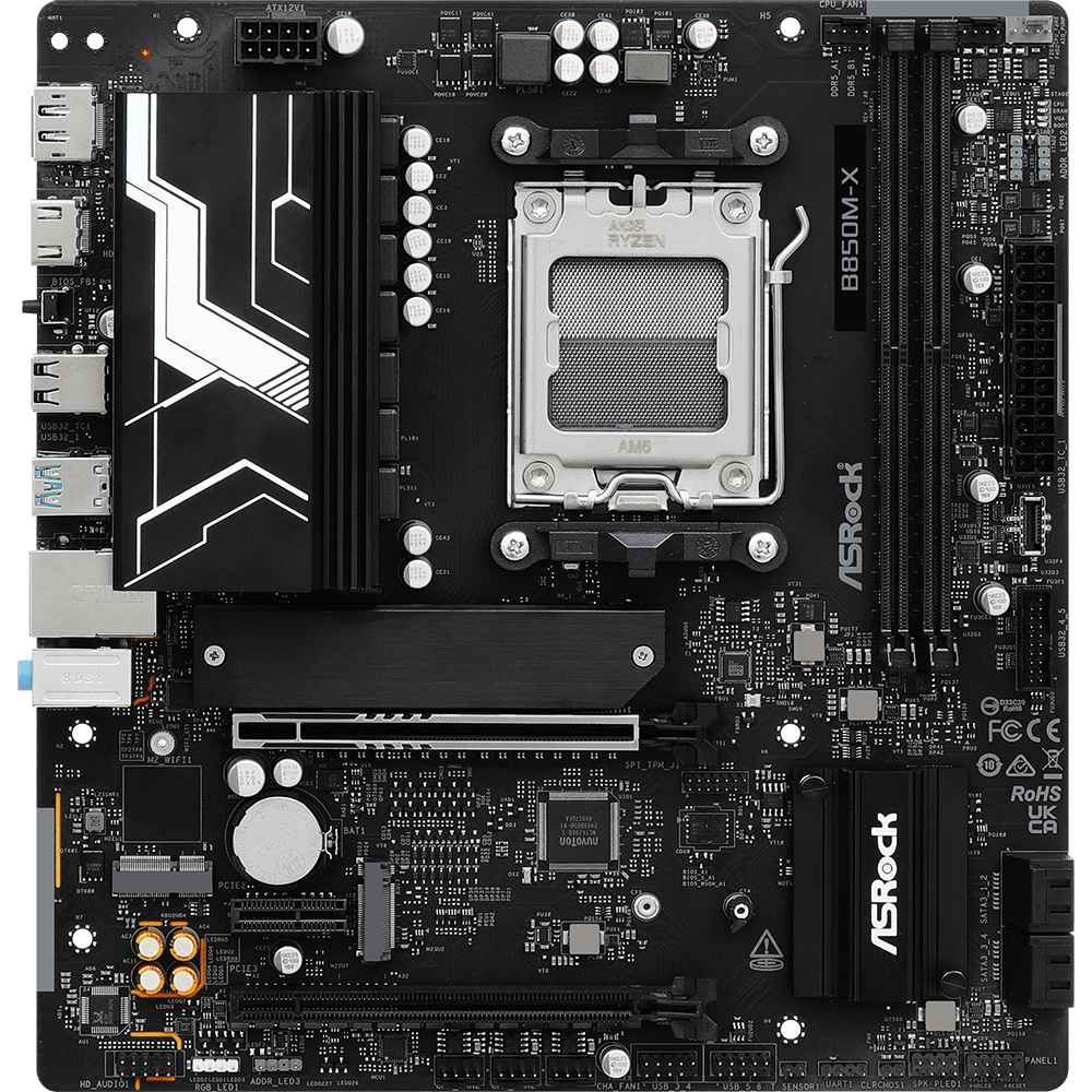 ASRock B850M-X R2.0 (AM5/B850, 2*DDR5, PCIex16, HDMI/DP, 4xSATA,2xM.2, 2.5GLan, mATX)