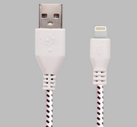 Кабель USB 2.0 AM-Lightning M  1.0м, оплетення, білий
