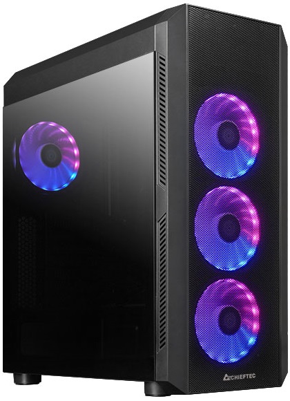 Корпус Chieftec SCORPION 4 GL-04B-OP 4x120mm A-RGB, ATX, без БЖ, Black