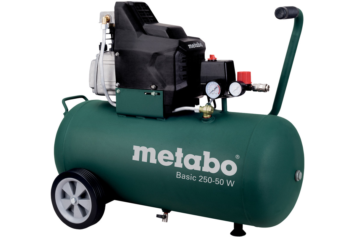 Компресор повітряний Basic 250-50 W, 1500Вт, 50л, 110л/хв, 8бар Metabo (601534000)