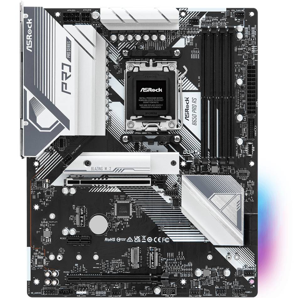 ASRock B650 PRO RS (AM5/B650, 4*DDR5, 3xPCIex16, HDMI/DP, 4xSATA,3xM.2, 2.5GLan, 7.1ch, ATX)